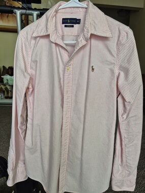 Ralph Lauren Pink & White Striped Dress Shirt